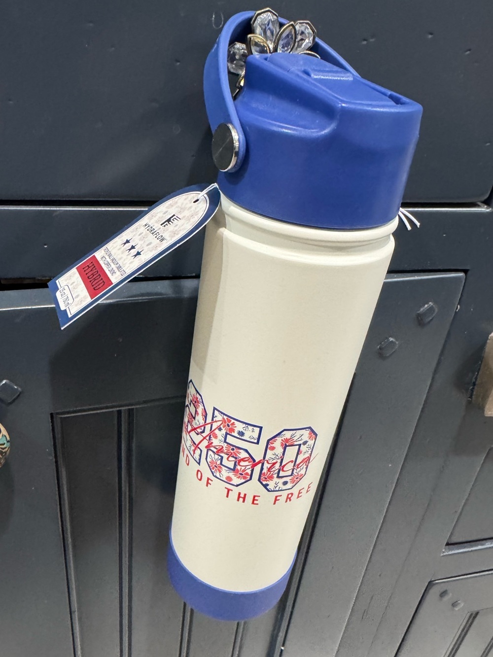 AMERICA 250!1776❤️🤍💙Patriotic 25 oz Stainless hybrid Water Bottle-Red Blue&Cream